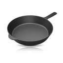 [CL-SK12-SO-BK-02] Cooklife 12 inch Cast Iron Skillet Smooth Surface & Lightweight Series